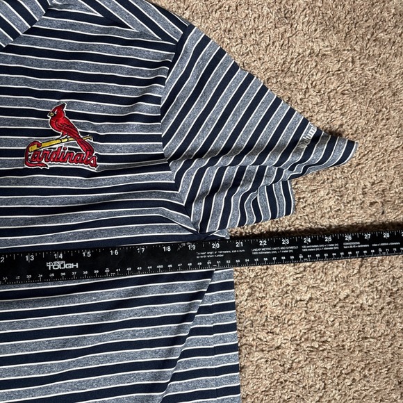 Columbia Golf Mens Medium St. Louis Cardinals Striped Polo Shirt MLB Baseball - Picture 6 of 9
